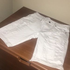 All White Carbon Jean Shorts